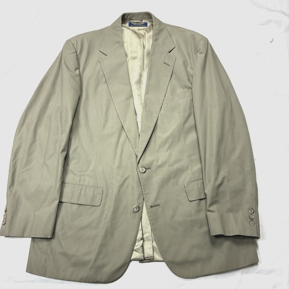 Brooks Brothers Green Sport Coat Size 46L  Suit Jacket VTG